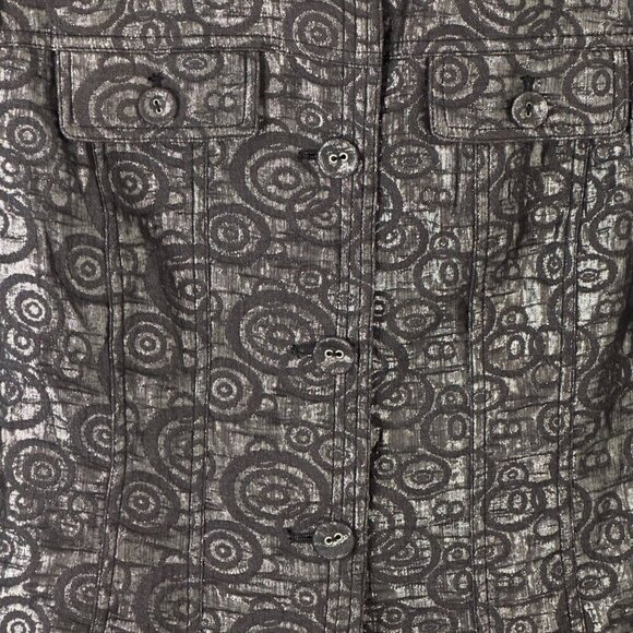 Ruby Rd. Metallic Blazer Jacket Gray Silver 3/4 Sleeve Office Evening Size 8 EUC - Picture 3 of 8